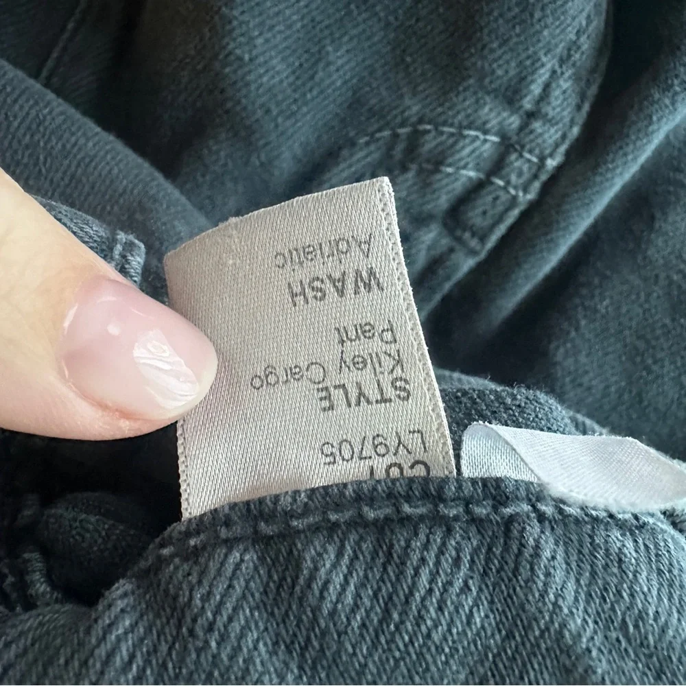 Grey Reformation Kiley Cargo Pants Adriatic High Rise Women Size 26 - Picture 8 of 10